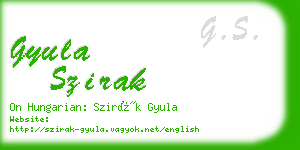 gyula szirak business card